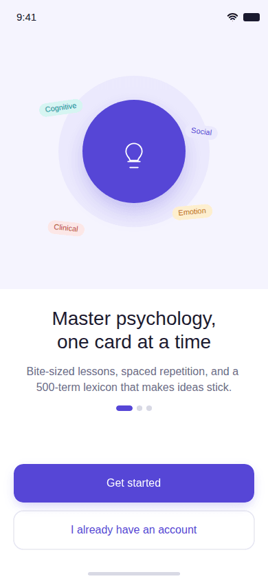 Lepsychon onboarding screen